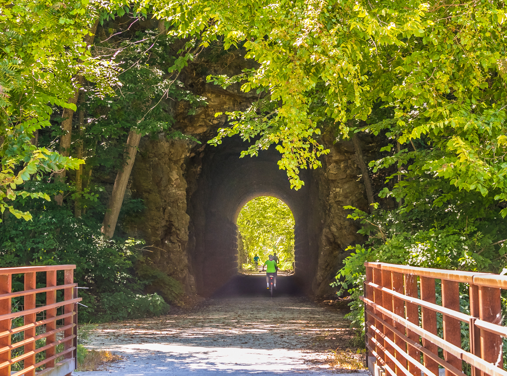 Early,Fall,View,Of,The,Tunnel,On,A,Recreational,Trail