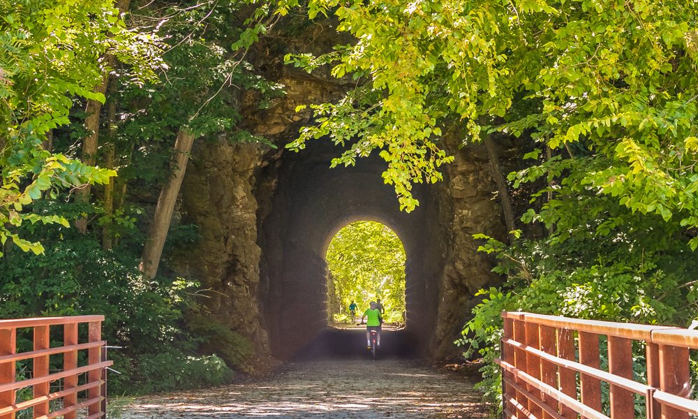 Early,Fall,View,Of,The,Tunnel,On,A,Recreational,Trail